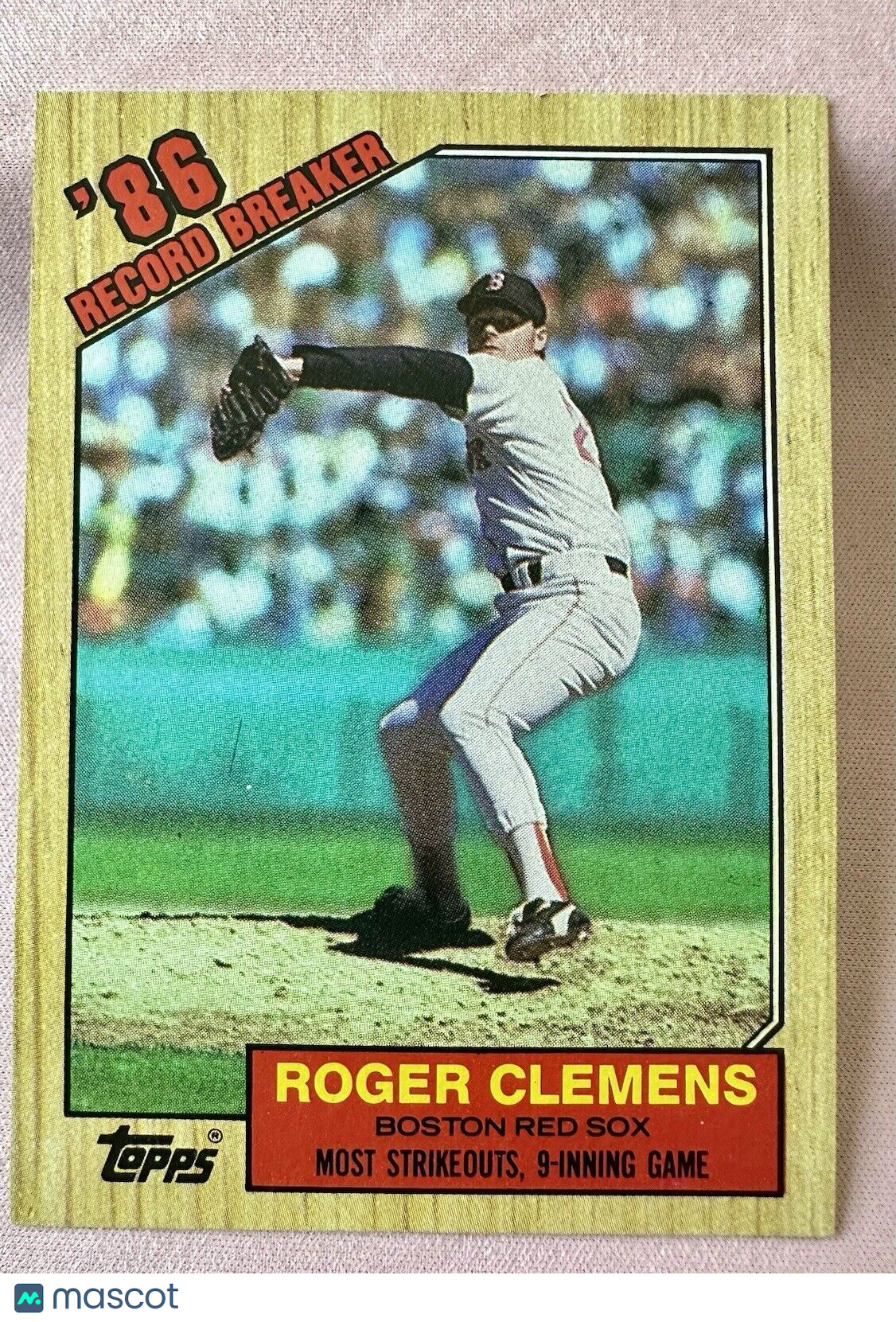 1987 Topps - Record Breaker #1 Roger Clemens