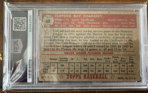 1952 Topps - Red Back #68 Cliff Chambers